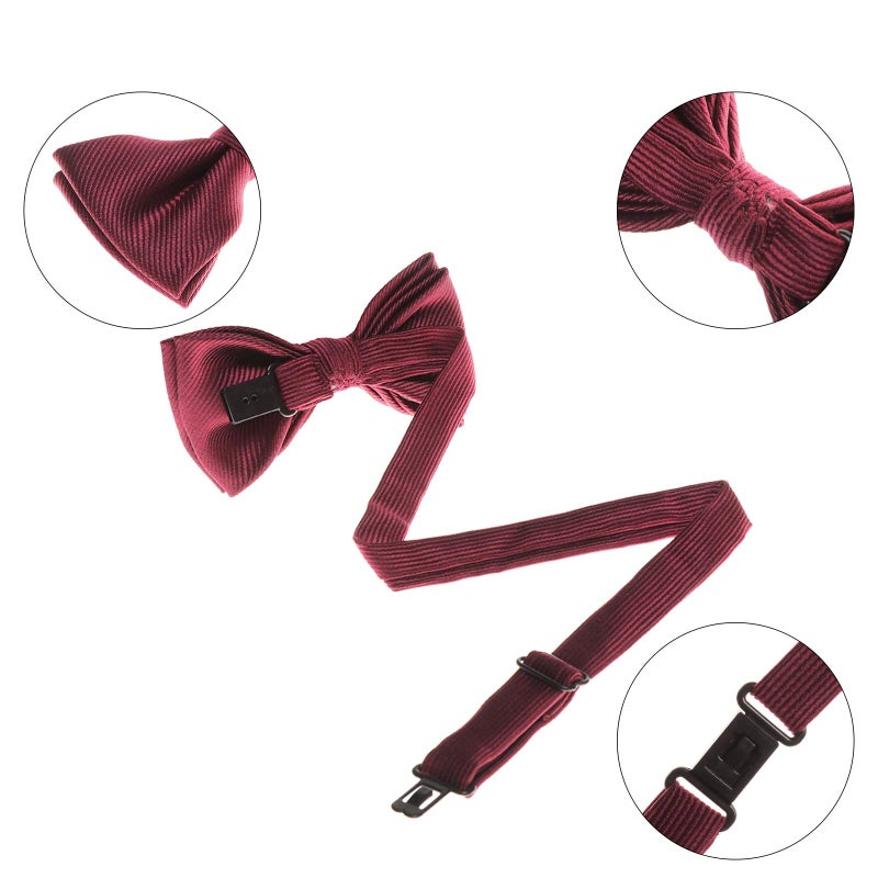Kajeer Kids Suspender Bowtie Necktie Sets - Adjustable Elastic Classic Accessory Sets for 6 Months to 13 Year Old Boys & Girls (Wine red, 26 Inches (Fit 6 Months to 6Years)) - Image 4
